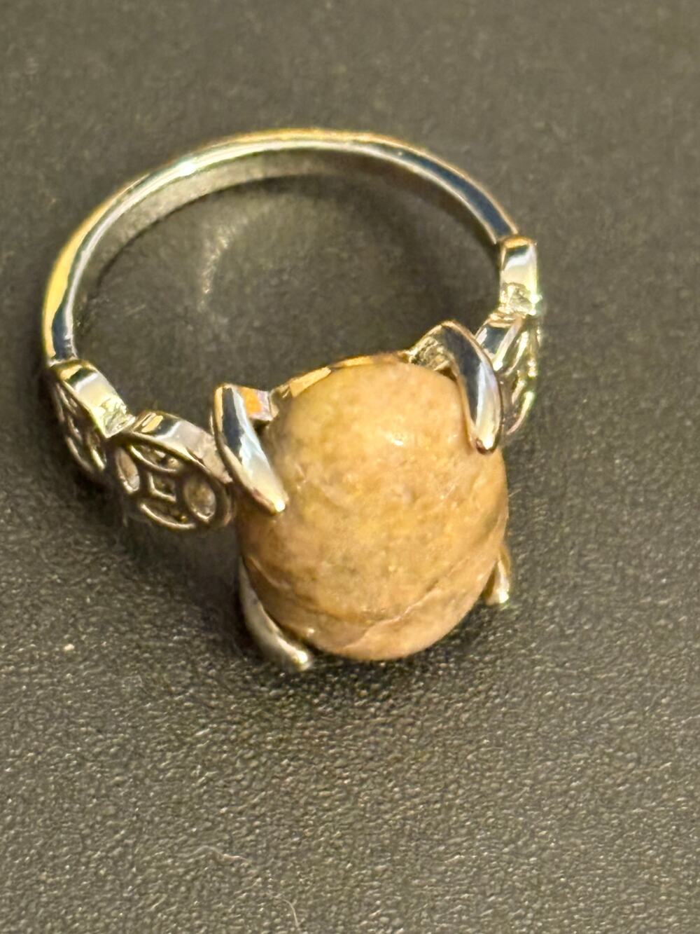 Vintage Genuine Stone Cabochon Ring Size 5.5